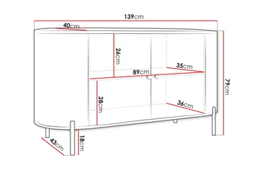 Maggio Skänk 139x43 cm - Beige - Förvaring - Förvaringsmöbler - Sideboard & skänk