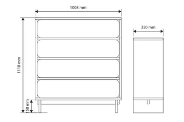 Marinport Byrå 101 cm - Beige - Förvaring - Förvaringsmöbler - Byrå