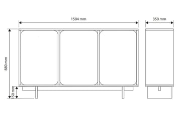 Marinport Byrå 150 cm - Beige - Förvaring - Förvaringsmöbler - Byrå