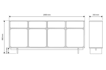 Marinport Byrå 200 cm - Beige - Förvaring - Förvaringsmöbler - Byrå