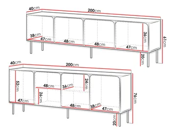 Marros Möbelset Skänk 200 cm - Beige - Förvaring - Förvaringsmöbler - Möbelset för vardagsrum