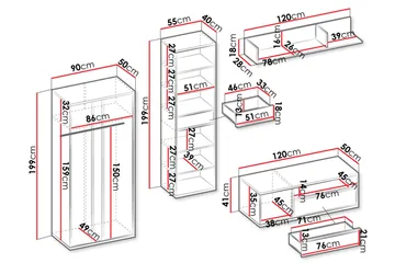 Metropolitan Möbelset För Vardagsrum - Förvaring - Förvaringsmöbler - Möbelset för vardagsrum