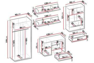 Metropolitan Möbelset För Vardagsrum - Förvaring - Förvaringsmöbler - Möbelset för vardagsrum