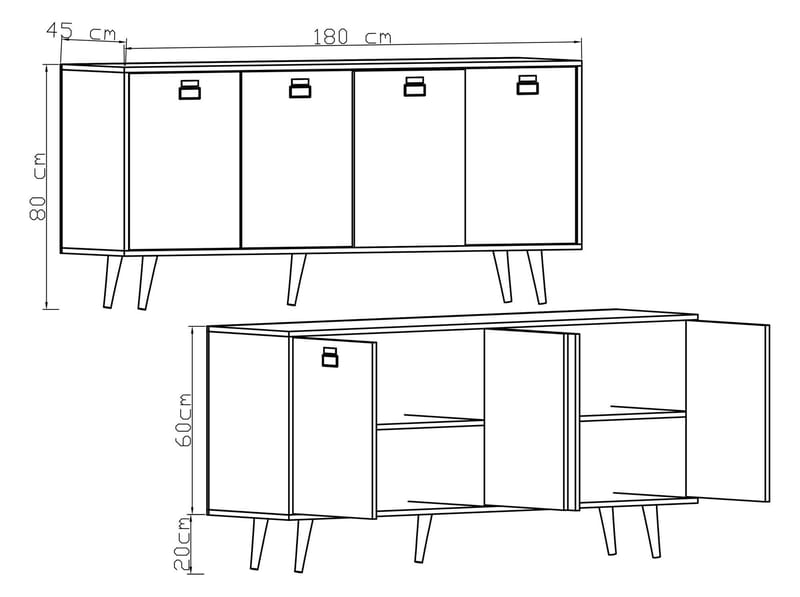 Mivora Konsolbord 180 cm - Sapphire Oak - Förvaring - Förvaringsmöbler - Sideboard & skänk