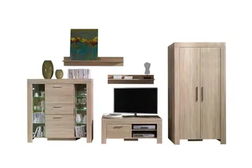 Aberfelt Möbelset För Vardagsrum - Brun - Förvaring - Förvaringsmöbler - Möbelset för vardagsrum