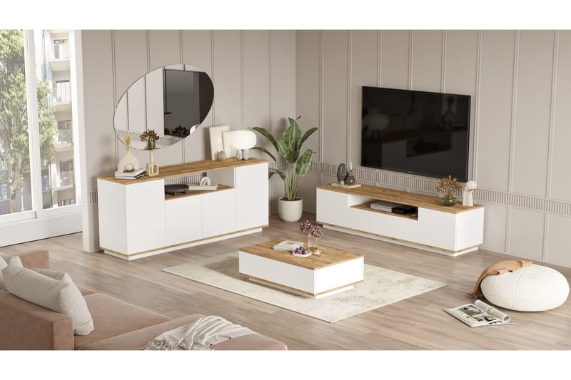 Anari Möbelset För Vardagsrum - Vit - Förvaring - Förvaringsmöbler - Möbelset för vardagsrum