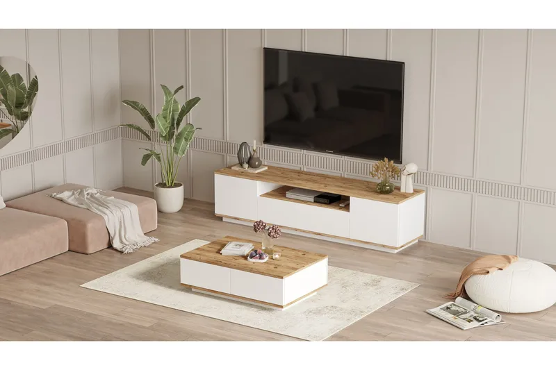 Anari Möbelset För Vardagsrum - Vit - Förvaring - Förvaringsmöbler - Möbelset för vardagsrum