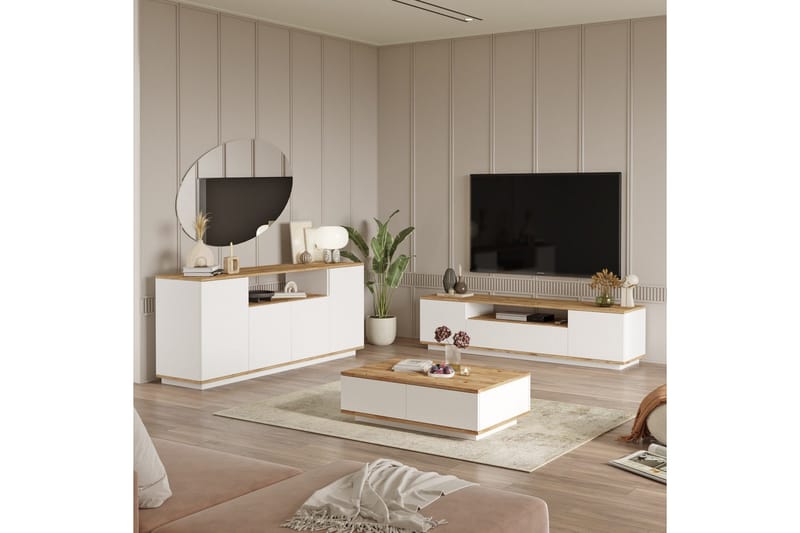 Anari Möbelset För Vardagsrum - Vit - Förvaring - Förvaringsmöbler - Möbelset för vardagsrum