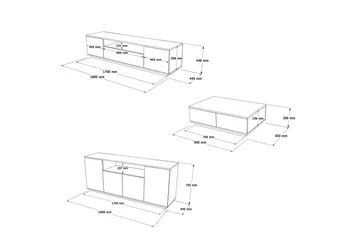 Anari Möbelset För Vardagsrum - Vit - Förvaring - Förvaringsmöbler - Möbelset för vardagsrum