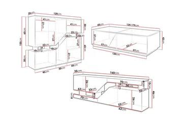 Carbost Möbelset För Vardagsrum Anthracite - Förvaring - Förvaringsmöbler - Möbelset för vardagsrum