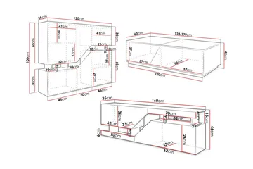 Carbost Möbelset För Vardagsrum White - Förvaring - Förvaringsmöbler - Möbelset för vardagsrum