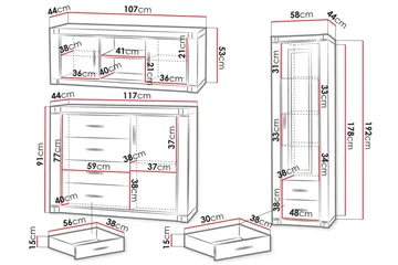Dallas Vardagsrumsset - Ek - Förvaring - Förvaringsmöbler - Möbelset för vardagsrum