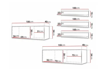 Dunvegan Möbelset För Vardagsrum Black - Förvaring - Förvaringsmöbler - Möbelset för vardagsrum