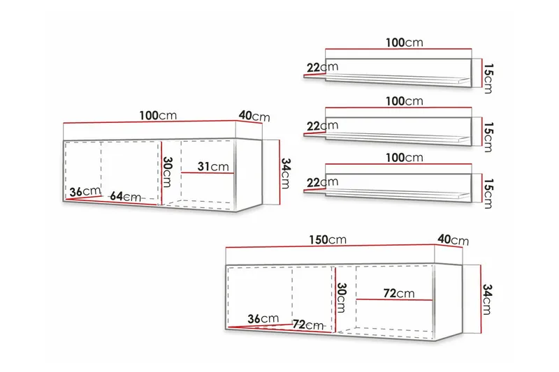 Dunvegan Möbelset För Vardagsrum Black - Förvaring - Förvaringsmöbler - Möbelset för vardagsrum