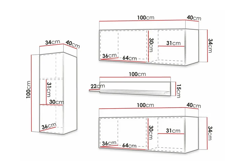 Dunvegan Möbelset För Vardagsrum Black - Förvaring - Förvaringsmöbler - Möbelset för vardagsrum