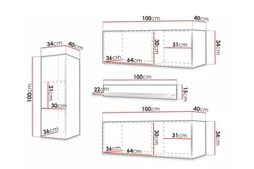 Dunvegan Möbelset För Vardagsrum Black - Förvaring - Förvaringsmöbler - Möbelset för vardagsrum
