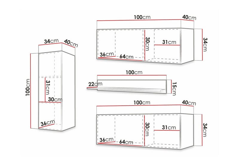 Dunvegan Möbelset För Vardagsrum Black - Förvaring - Förvaringsmöbler - Möbelset för vardagsrum