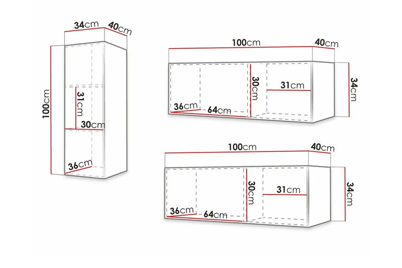 Dunvegan Möbelset För Vardagsrum Black - Förvaring - Förvaringsmöbler - Möbelset för vardagsrum