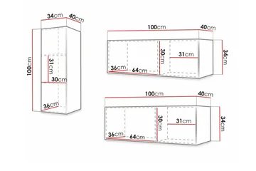 Dunvegan Möbelset För Vardagsrum Black - Förvaring - Förvaringsmöbler - Möbelset för vardagsrum