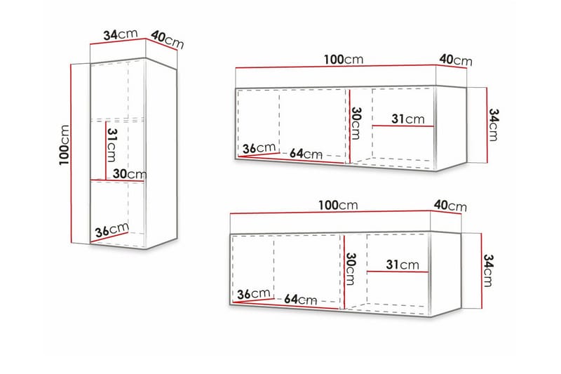 Dunvegan Möbelset För Vardagsrum Black - Förvaring - Förvaringsmöbler - Möbelset för vardagsrum