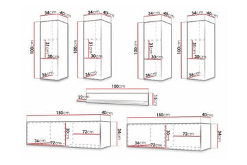 Dunvegan Möbelset För Vardagsrum Black - Förvaring - Förvaringsmöbler - Möbelset för vardagsrum
