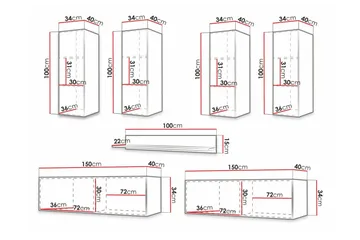 Dunvegan Möbelset För Vardagsrum Black - Förvaring - Förvaringsmöbler - Möbelset för vardagsrum