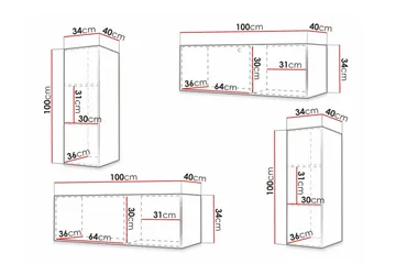 Dunvegan Möbelset För Vardagsrum Black - Förvaring - Förvaringsmöbler - Möbelset för vardagsrum
