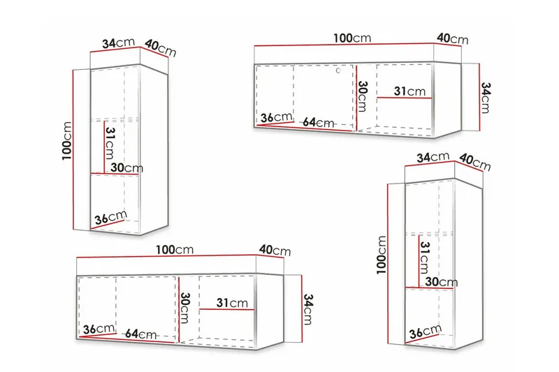Dunvegan Möbelset För Vardagsrum Black - Förvaring - Förvaringsmöbler - Möbelset för vardagsrum