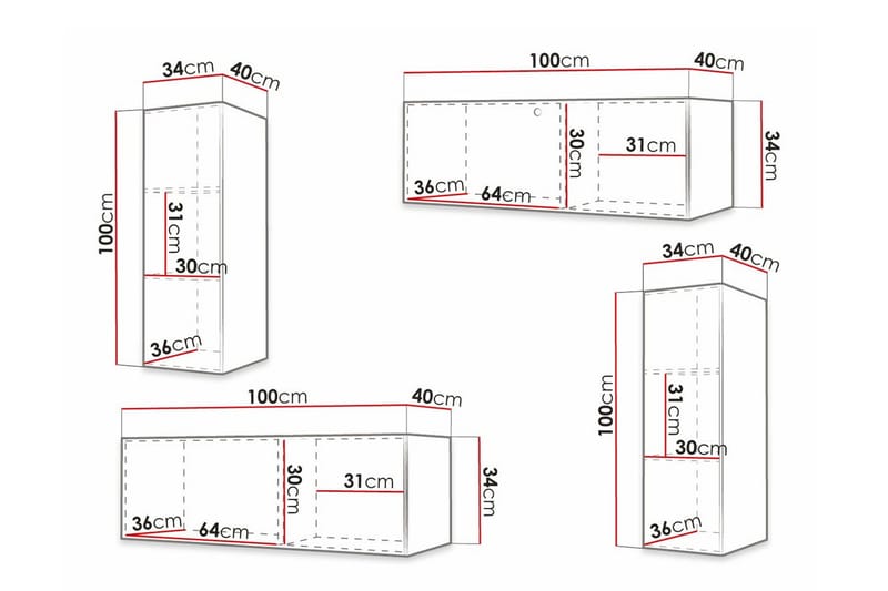 Dunvegan Möbelset För Vardagsrum Black - Förvaring - Förvaringsmöbler - Möbelset för vardagsrum