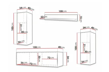 Dunvegan Möbelset För Vardagsrum Black - Förvaring - Förvaringsmöbler - Möbelset för vardagsrum
