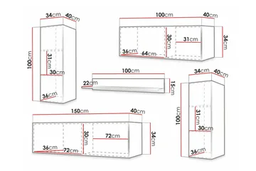 Dunvegan Möbelset För Vardagsrum Black - Förvaring - Förvaringsmöbler - Möbelset för vardagsrum