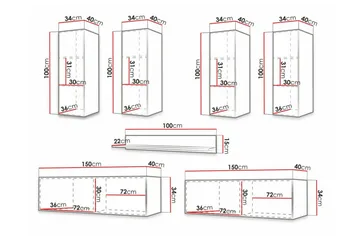 Dunvegan Möbelset För Vardagsrum White - Förvaring - Förvaringsmöbler - Möbelset för vardagsrum