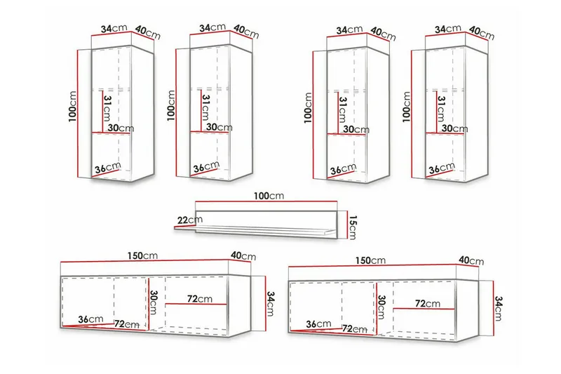 Dunvegan Möbelset För Vardagsrum White - Förvaring - Förvaringsmöbler - Möbelset för vardagsrum