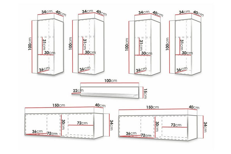 Dunvegan Möbelset För Vardagsrum White - Förvaring - Förvaringsmöbler - Möbelset för vardagsrum