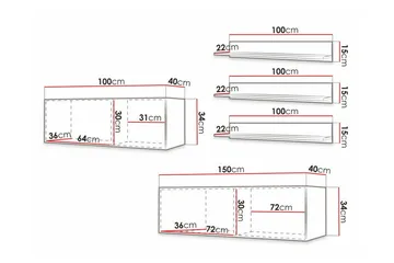 Dunvegan Möbelset För Vardagsrum White - Förvaring - Förvaringsmöbler - Möbelset för vardagsrum