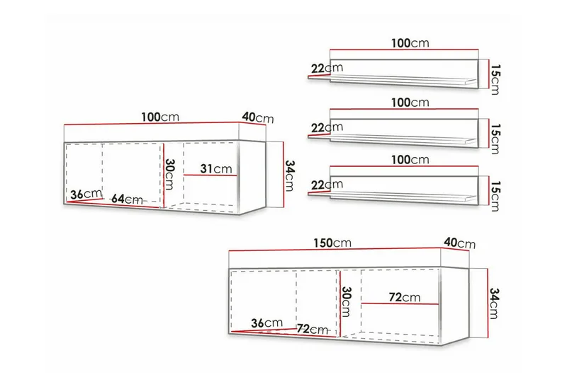 Dunvegan Möbelset För Vardagsrum White - Förvaring - Förvaringsmöbler - Möbelset för vardagsrum