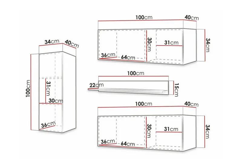 Dunvegan Möbelset För Vardagsrum White - Förvaring - Förvaringsmöbler - Möbelset för vardagsrum