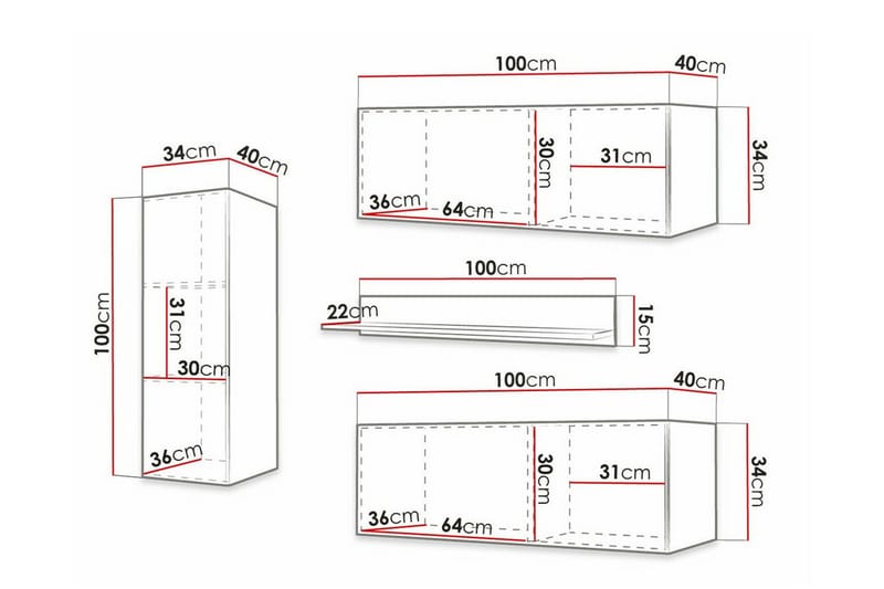 Dunvegan Möbelset För Vardagsrum White - Förvaring - Förvaringsmöbler - Möbelset för vardagsrum