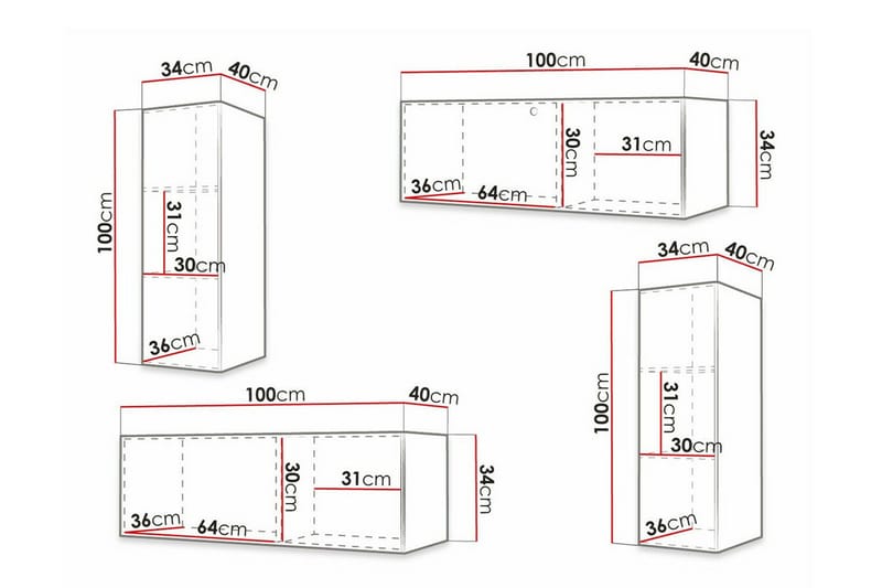 Dunvegan Möbelset För Vardagsrum White - Förvaring - Förvaringsmöbler - Möbelset för vardagsrum