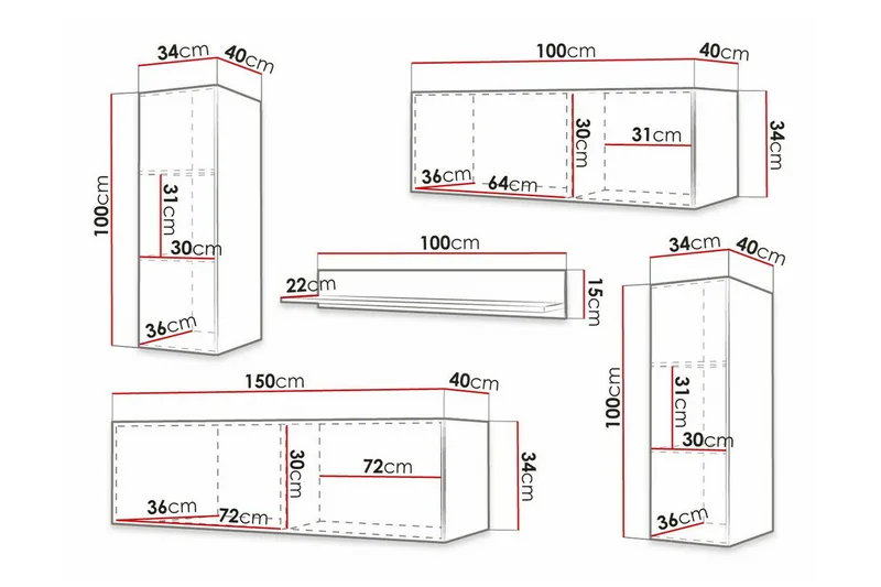 Dunvegan Möbelset För Vardagsrum White - Förvaring - Förvaringsmöbler - Möbelset för vardagsrum