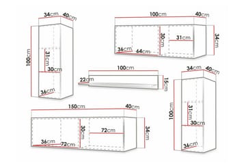 Dunvegan Möbelset För Vardagsrum White - Förvaring - Förvaringsmöbler - Möbelset för vardagsrum
