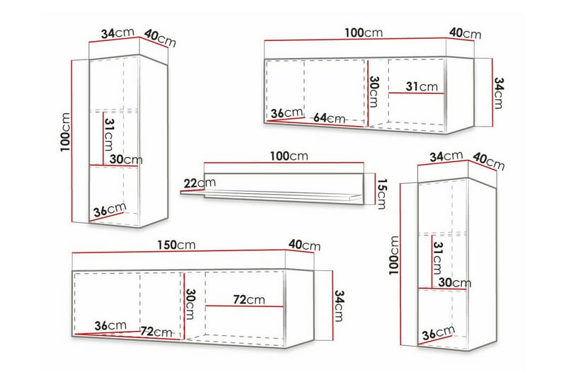 Dunvegan Möbelset För Vardagsrum White - Förvaring - Förvaringsmöbler - Möbelset för vardagsrum
