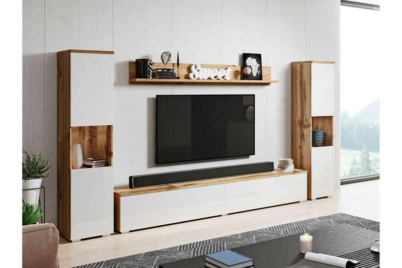 Galbally Möbelset För Vardagsrum Brown - Förvaring - Förvaringsmöbler - Möbelset för vardagsrum