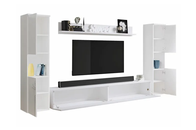Galbally Möbelset För Vardagsrum - Vit - Förvaring - Förvaringsmöbler - Möbelset för vardagsrum