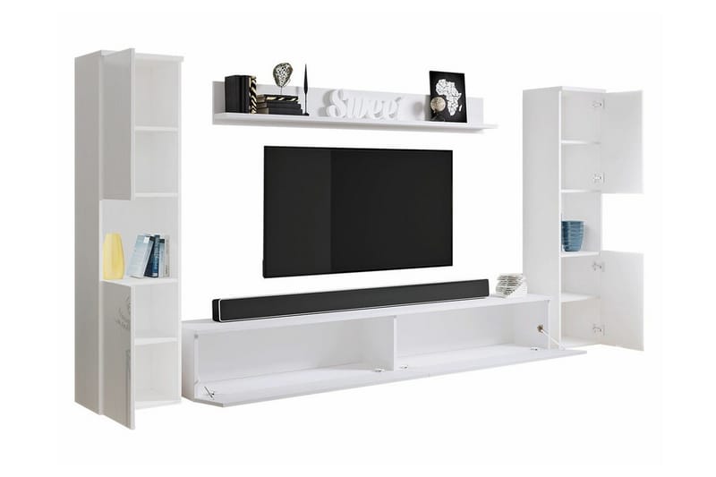 Galbally Möbelset För Vardagsrum - Vit - Förvaring - Förvaringsmöbler - Möbelset för vardagsrum