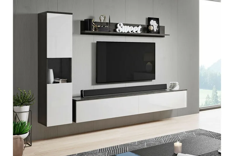 Galbally Möbelset För Vardagsrum - Vit - Förvaring - Förvaringsmöbler - Möbelset för vardagsrum