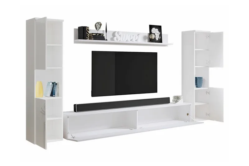 Galbally Möbelset För Vardagsrum - Vit - Förvaring - Förvaringsmöbler - Möbelset för vardagsrum