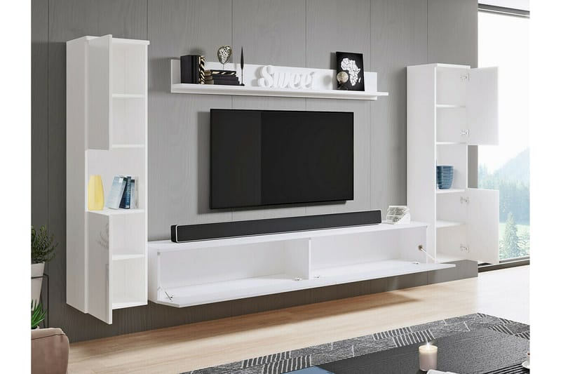 Galbally Möbelset För Vardagsrum White - Förvaring - Förvaringsmöbler - Möbelset för vardagsrum