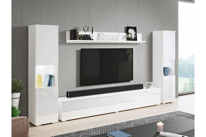 Galbally Möbelset För Vardagsrum White - Förvaring - Förvaringsmöbler - Möbelset för vardagsrum