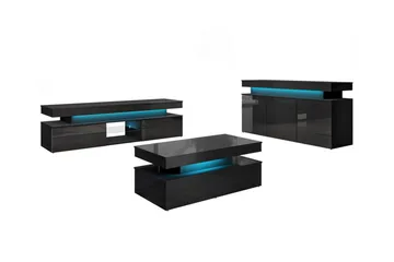 Glenndale Möbelset För Vardagsrum - Svart - Förvaring - Förvaringsmöbler - Möbelset för vardagsrum